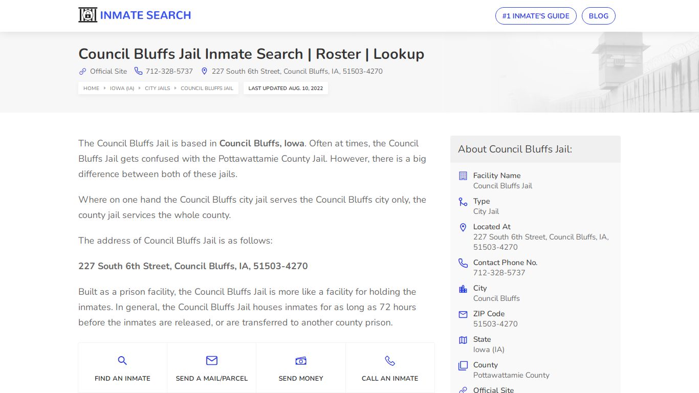 Council Bluffs Jail Inmate Search | Roster | Lookup